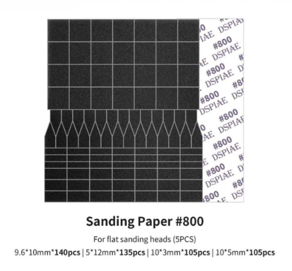 DSPIAE Tools Sanding Paper for Flat Sanding Head #800 SP-ES08 