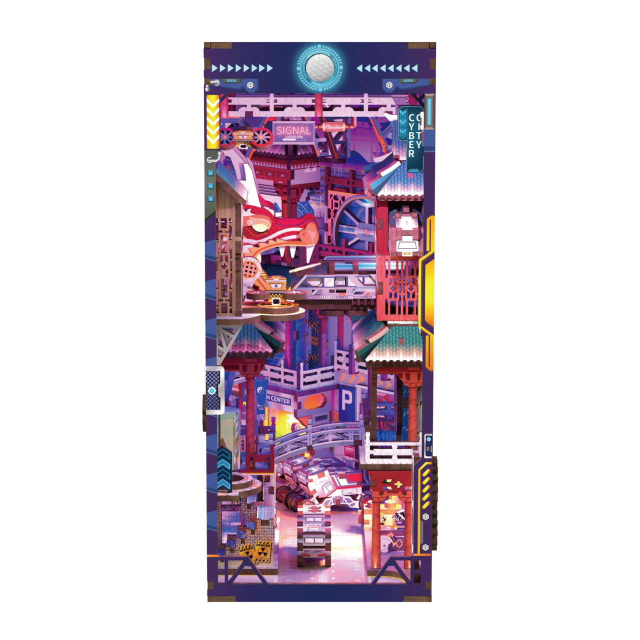 DIY Miniature House Book Nook Kit: Cyber City w/ Dust Cover