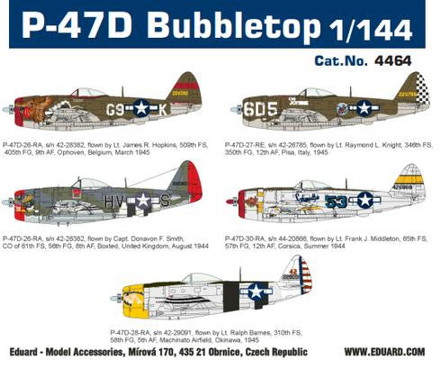 Eduard 1/144 P-47D Bubbletop Thunderbolt 4464