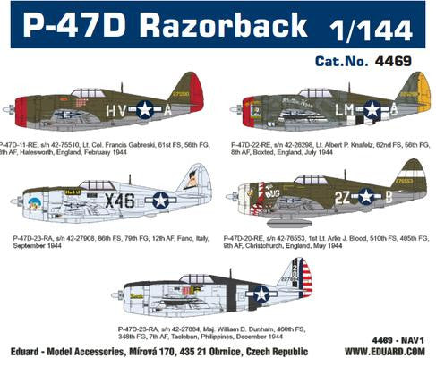 Eduard 1/144 P-47D Razorback Thunderbolt 4469