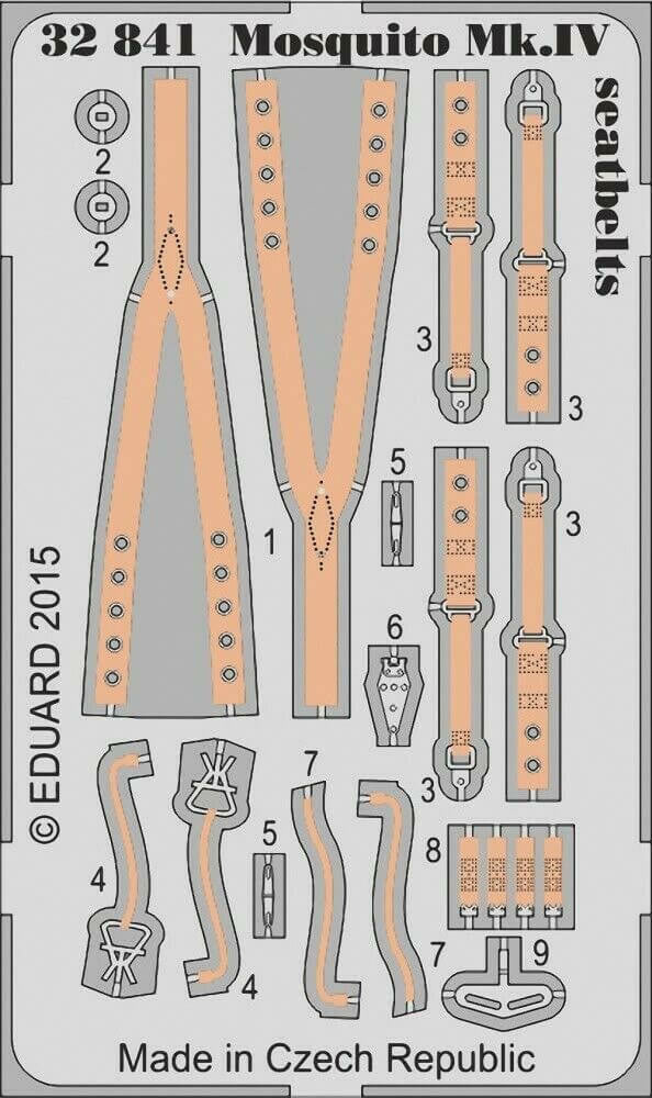 Eduard 1/32 Mosquito Color Seatbelts 32841