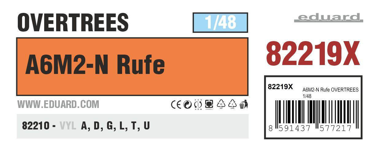 Eduard 1/48 A6M2-N Rufe Overtrees 82219x 