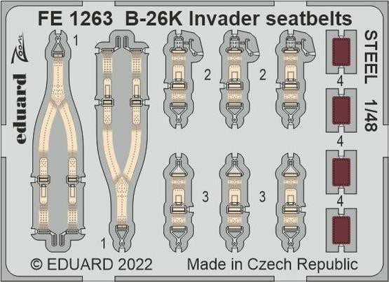 Eduard 1/48 B-26K Invader Color Zoom Seatbelts for ICM Kit FE1263