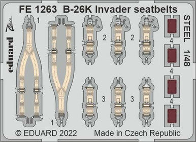 1/48 B-26K Invader Color Zoom Seatbelts for ICM Kit FE1263