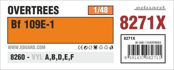 Eduard 1/48 Bf109E-1 Overtrees 8271X