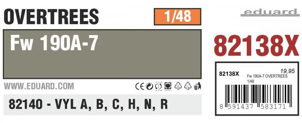 Eduard 1/48 Fw190A-7 Overtrees 82138X 