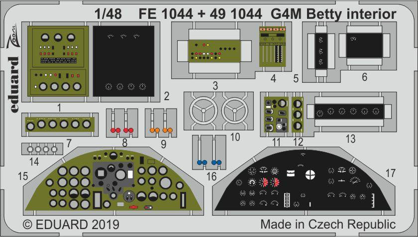 Eduard 1/48 G4M Betty Interior Zoom For TAM FE1044