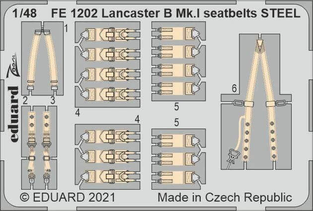 Eduard 1/48 Lancaster B MkI Color Seatbelts HK FE1202
