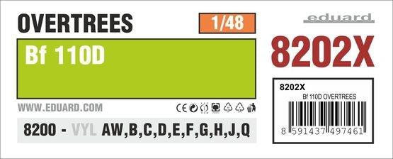 Eduard 1/48 Messerschmitt Bf110D Overtrees 8202X