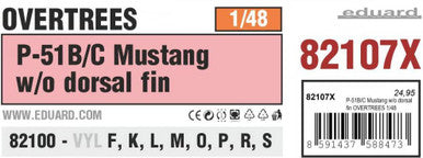 1/48 P-51B/C Mustang Overtrees (No Dorsal Fin) 82107X