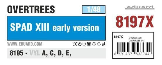 Eduard 1/48 Spad 13 Early Overtrees 8197X
