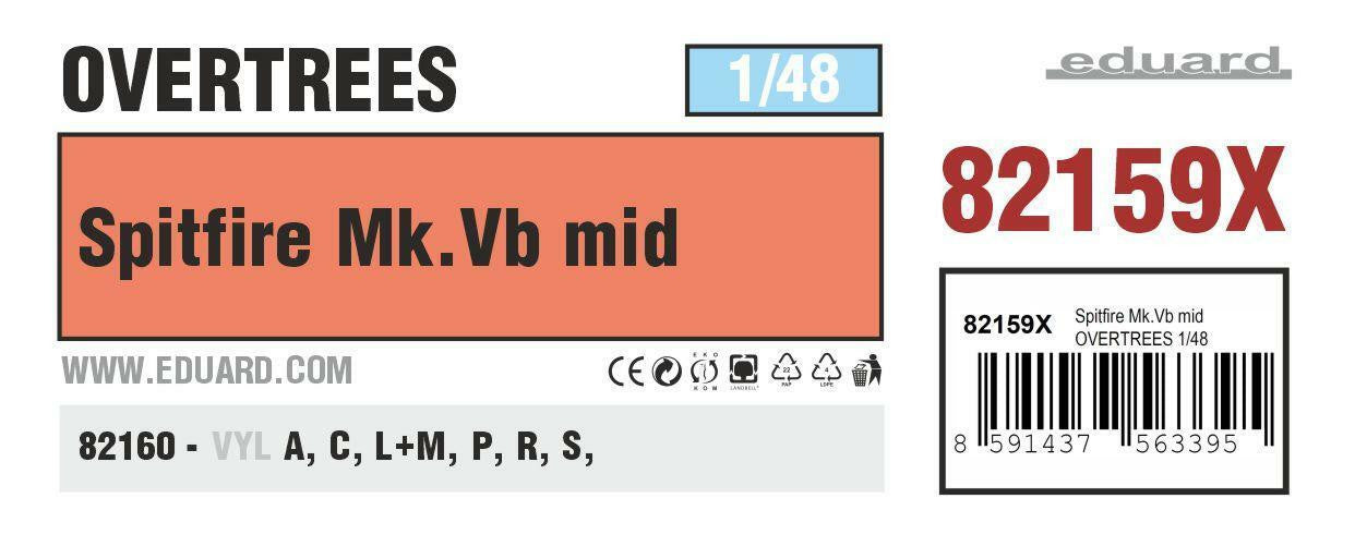 Eduard 1/48 Spitfire MkVb Mid Overtrees 82159X