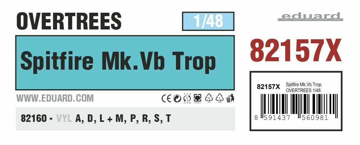 Eduard 1/48 Spitfire MkVb Trop Overtrees 82157X