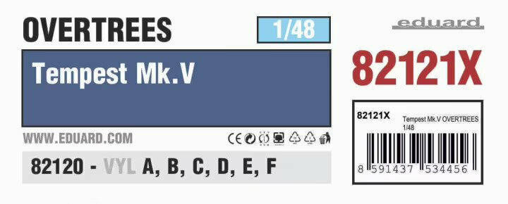 Eduard 1/48 Tempest MkV Overtrees 82121X