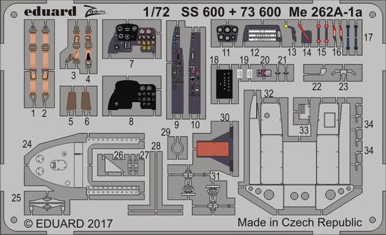 Eduard 1/72 Me 262A-1a Zoom For AFX SS600
