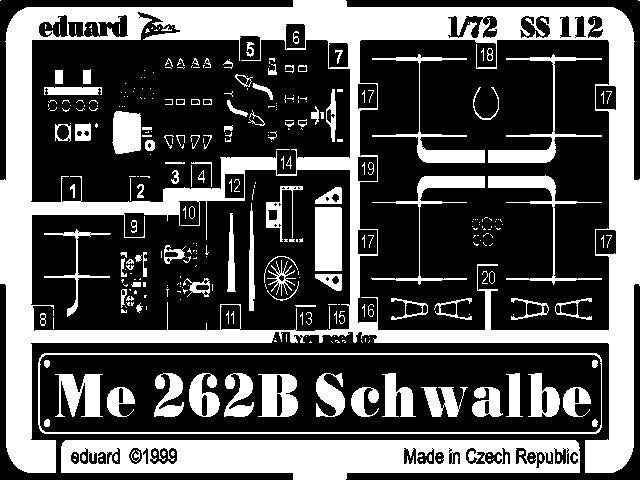 Eduard 1/72 Me 262B Schwalbe Zoom For REV SS112