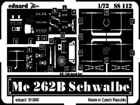 Eduard 1/72 Me 262B Schwalbe Zoom For REV SS112