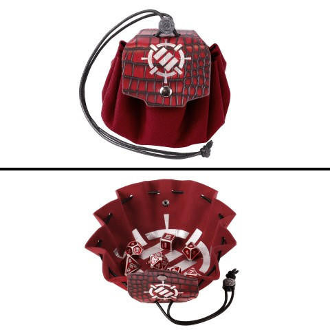 Enhance Gaming 7-Set Enhance: Enamel Dice Set with Drawstring Pouch Red 