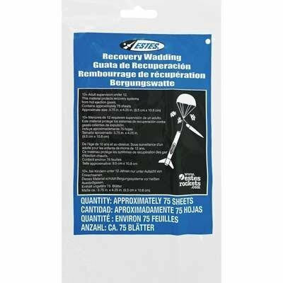 Estes Recovery Wadding 72 Sheets 2274