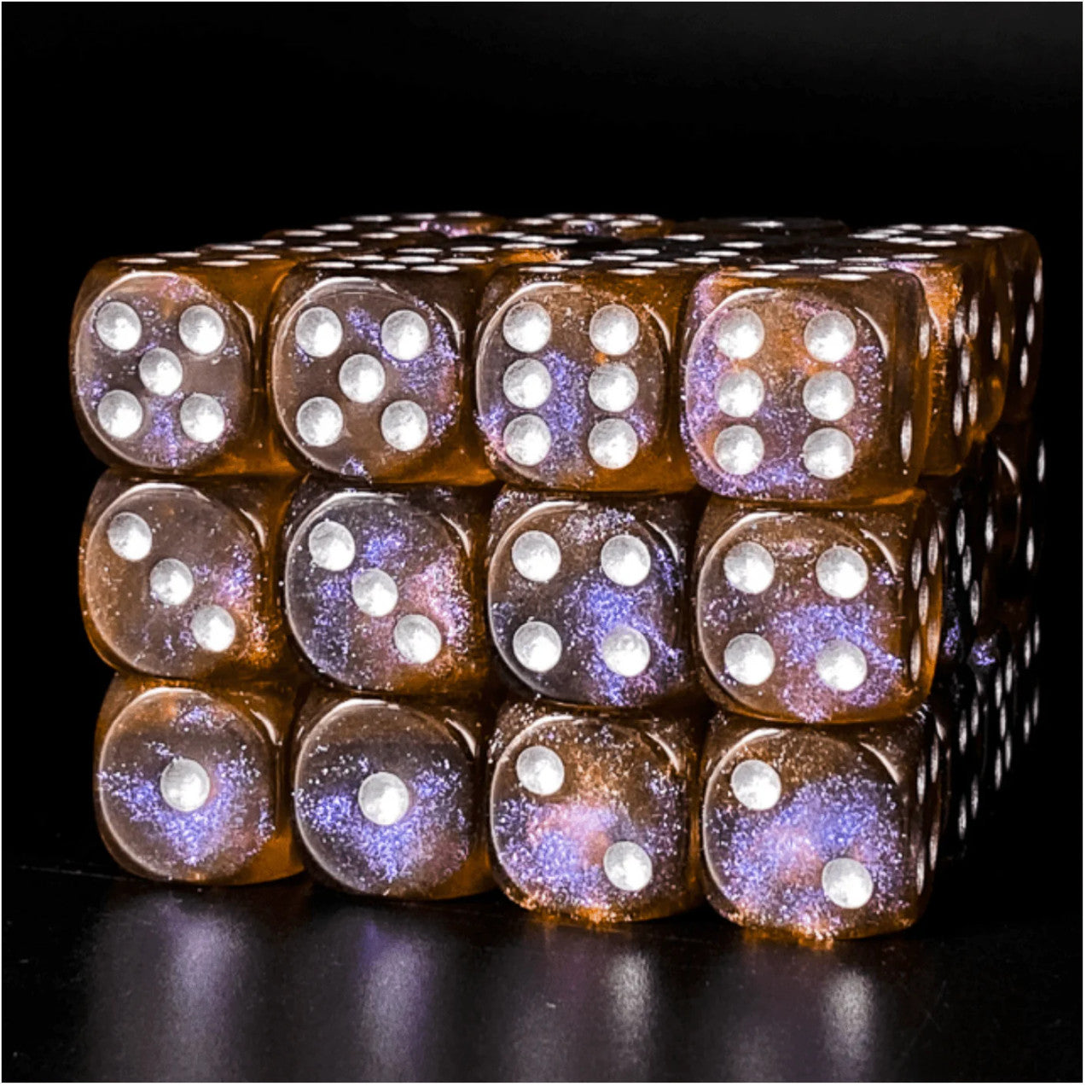 12 piece Pip D6s - Ether Glitter