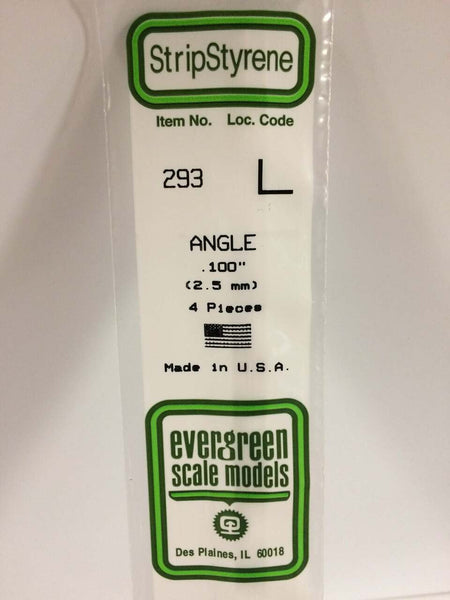 Evergreen Scale Models Angle .100 4 293