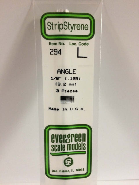 Evergreen Scale Models Angle 1/8 3 294