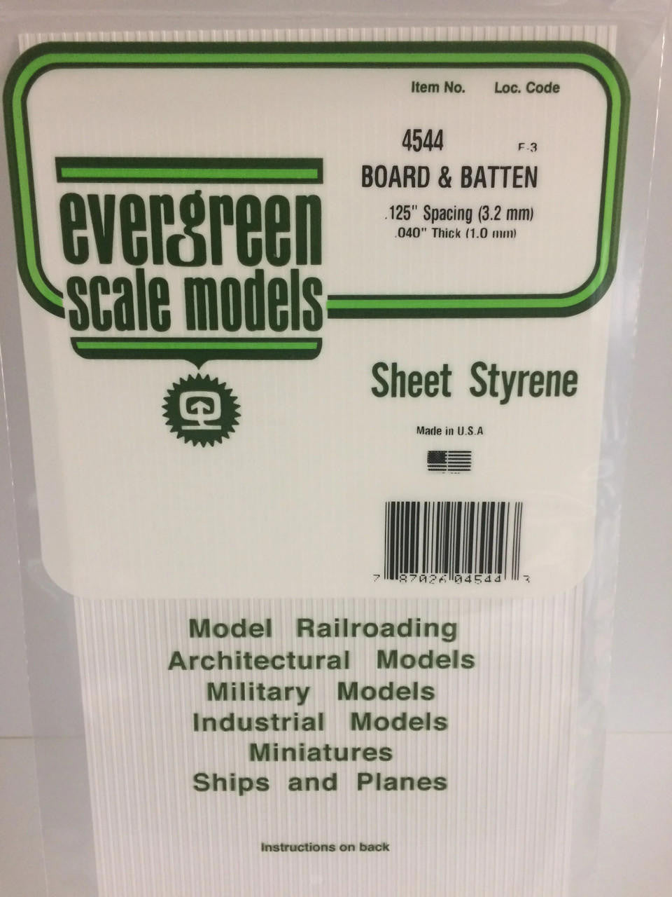 Evergreen Scale Models Board/Batten .125