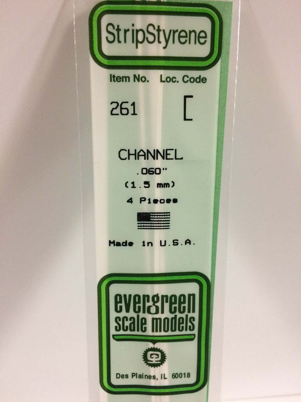 Evergreen Scale Models Channel .060 4 261