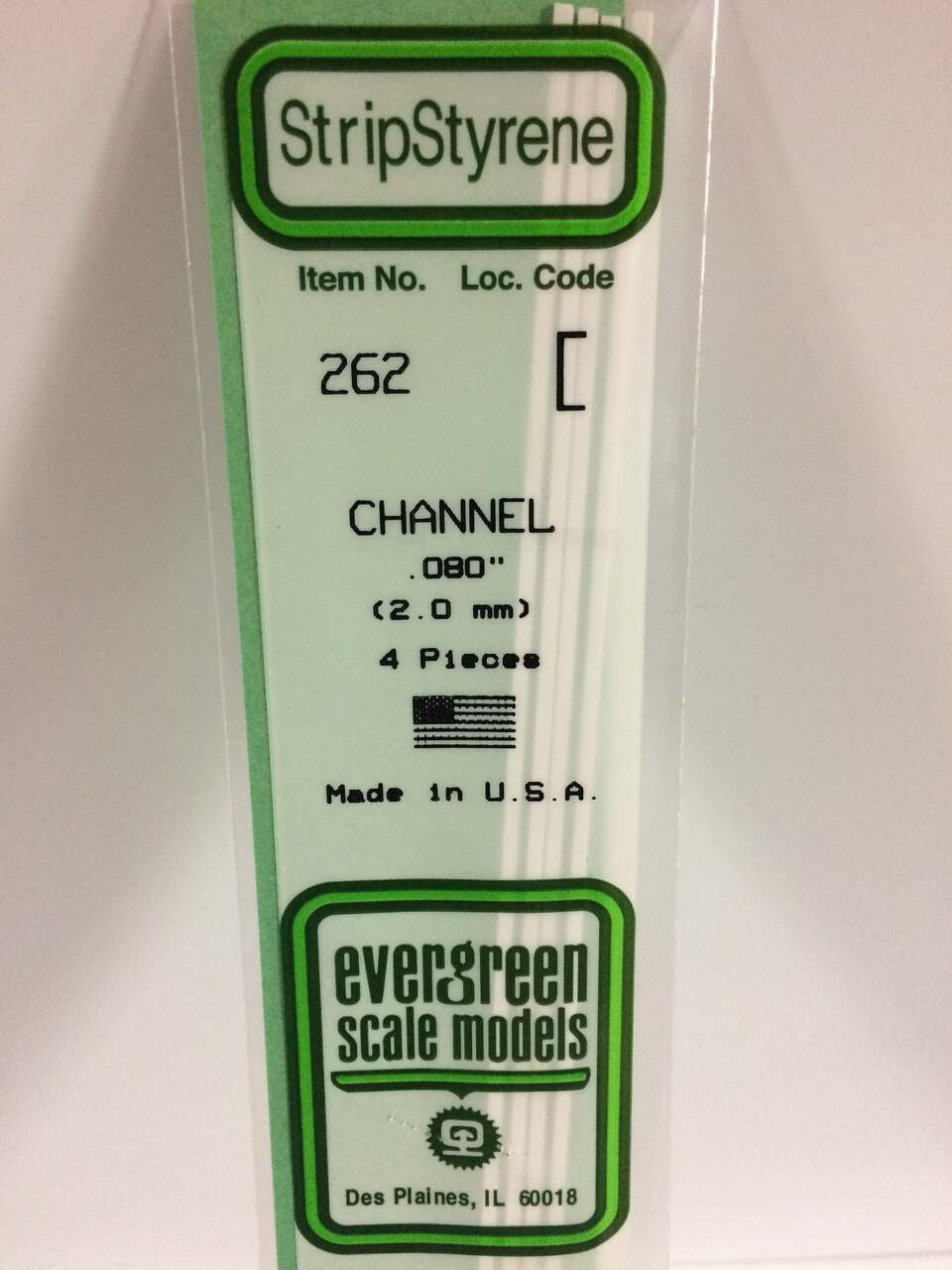 Evergreen Scale Models Channel .080 4 262