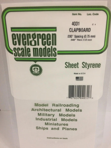 Evergreen Scale Models Clapboard .030" Spacing 4031 