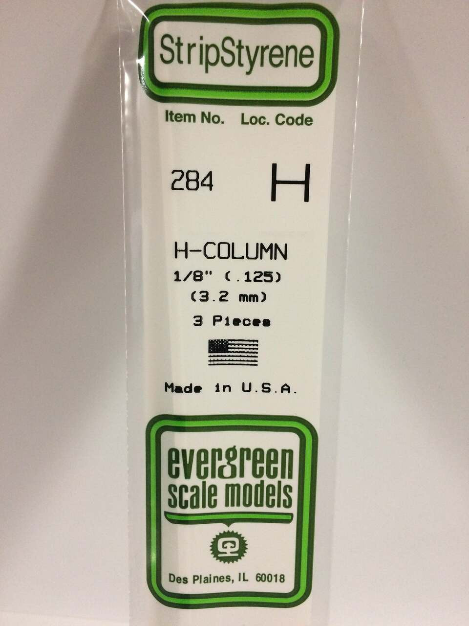 Evergreen Scale Models H-Column 1/8 3 284