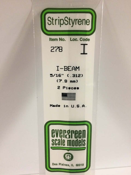 Evergreen Scale Models I-Beam 5/16 2 278