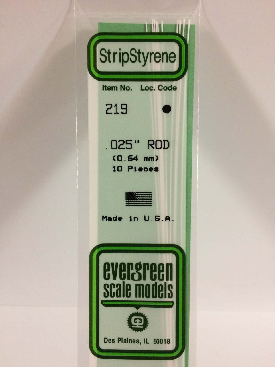 Evergreen Scale Models Round Rod .025 10 219