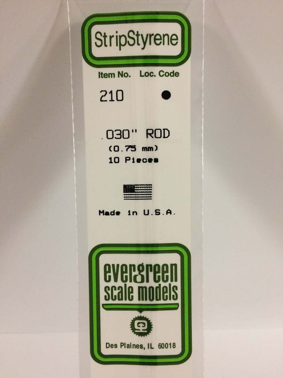 Evergreen Scale Models Round Rod .030 10 210