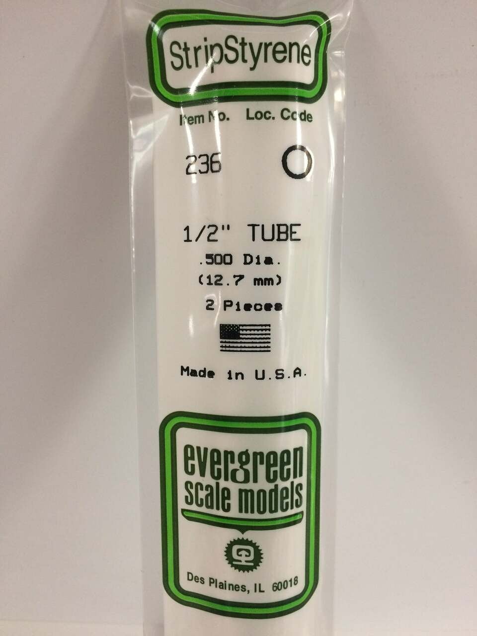 Evergreen Scale Models Round Tubing 1/2 2 236