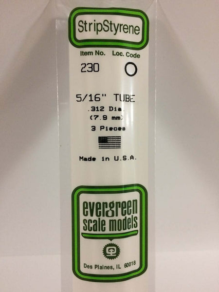 Evergreen Scale Models Round Tubing 5/16 3 230