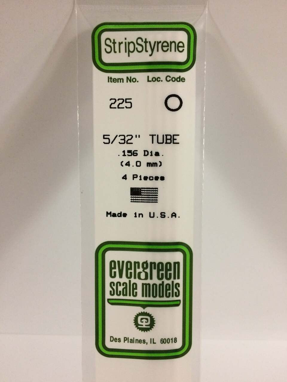Evergreen Scale Models Round Tubing 5/32 4 225