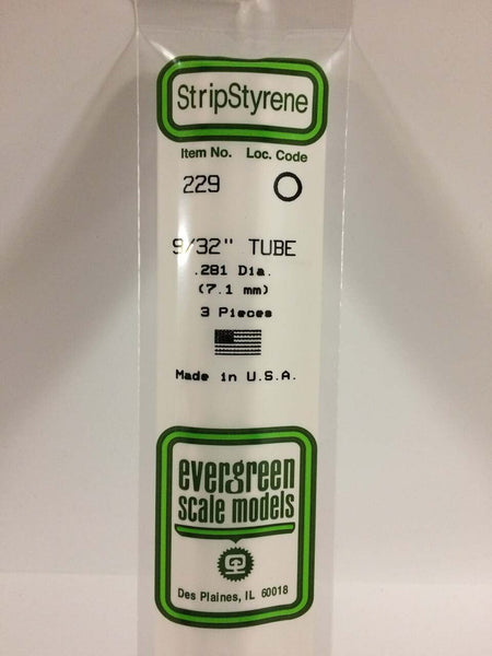 Evergreen Scale Models Round Tubing 9/32 3 229