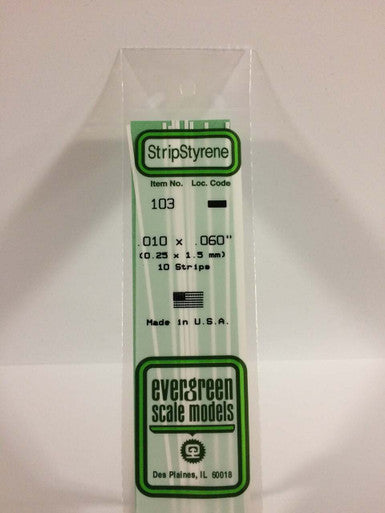 Strip Styrene .010 x .060 (10) 103
