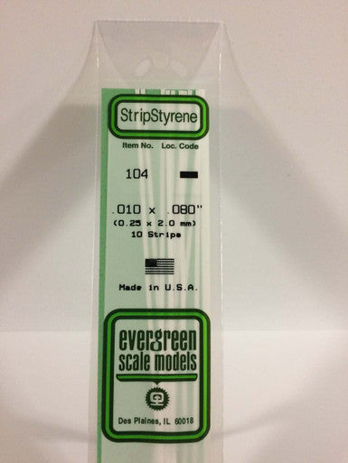 Strip Styrene .010 x .080 (10) 104