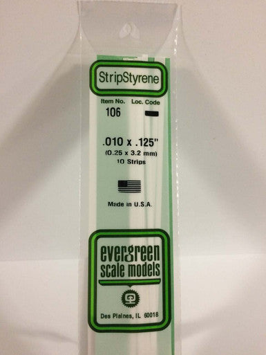 Strip Styrene .010 x .125 (10) 106