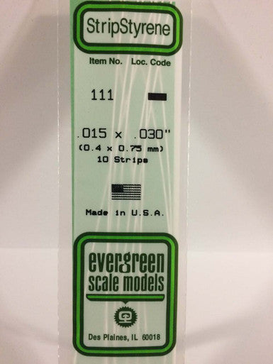 Strip Styrene .015 x .030 (10) 111