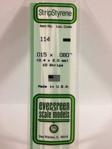 Strip Styrene .015 x .080 (10) 114