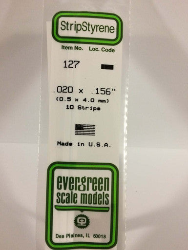 Strip Styrene .020 x .156 (10) 127