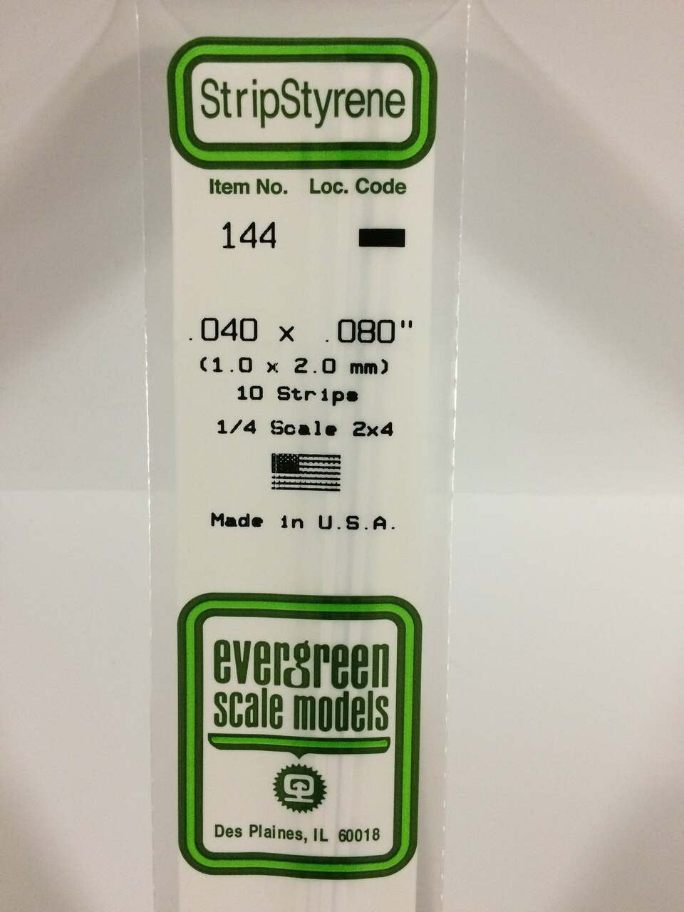 Evergreen Scale Models Strip Styrene .040 x .080 10 144