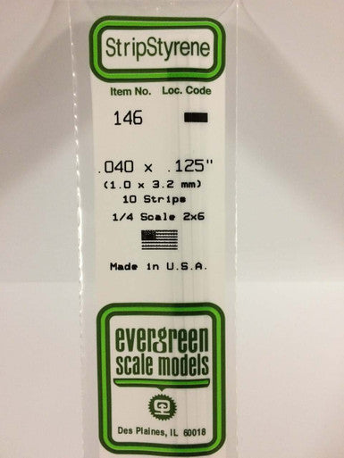 Strip Styrene .040 x .125 (10) 146