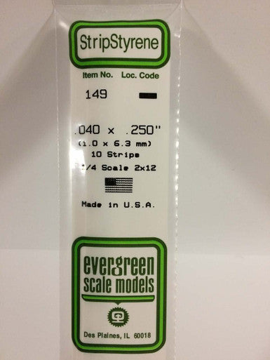 Strip Styrene .040 x .250 (10) 149