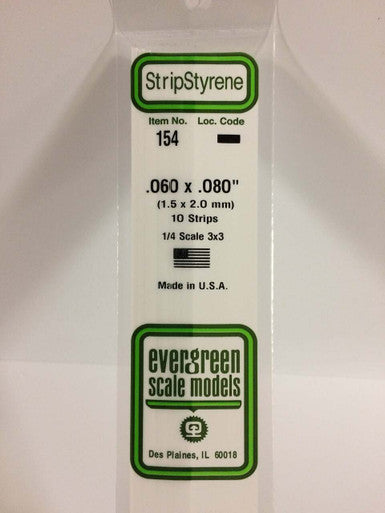 Strip Styrene .060 x .080 (10) 154