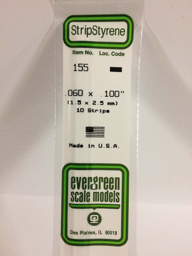 Strip Styrene .060 x .100 (10) 155