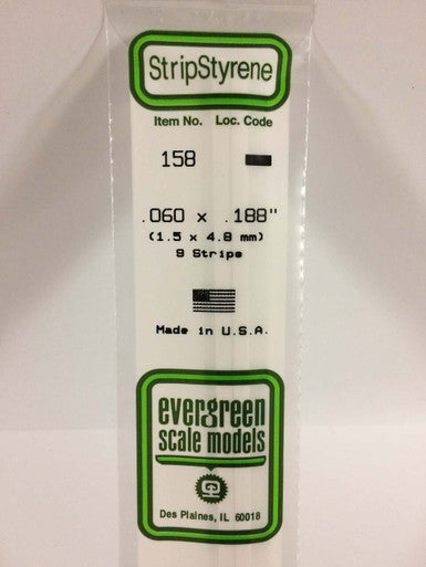 Strip Styrene .060 x .188 (9) 158